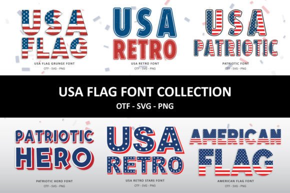 USA Flag Collection: 8 Patriotic Fonts for Memorable Designs